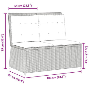 Panca Reclinabile da Giardino con Cuscini Beige in Polyrattan 368967