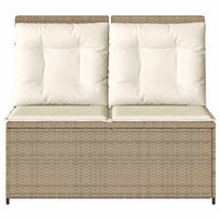 Panca Reclinabile da Giardino con Cuscini Beige in Polyrattan 368968