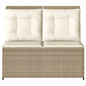 Panca Reclinabile da Giardino con Cuscini Beige in Polyrattan 368968