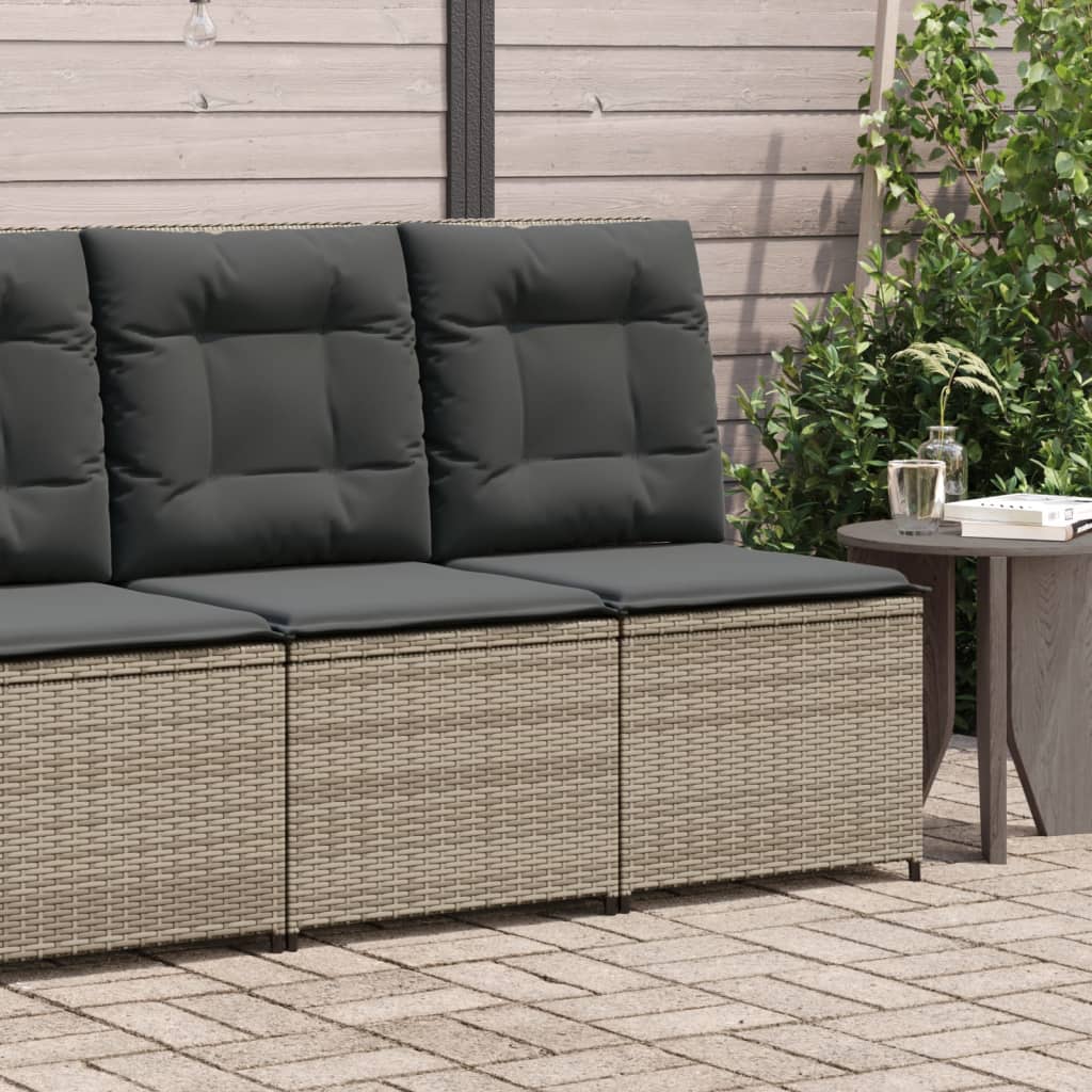 vidaXL Divano Reclinabile da Giardino con Cuscini Grigio in Polyrattan
