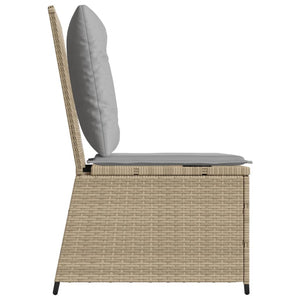Divano Reclinabile da Giardino con Cuscini-Sofa da Giardino-Divano da esterno Beige in Polyrattan 549189