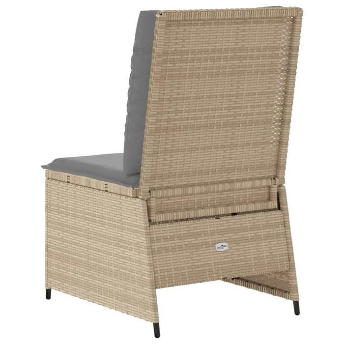 vidaXL Divano Reclinabile da Giardino con Cuscini Beige in Polyrattan