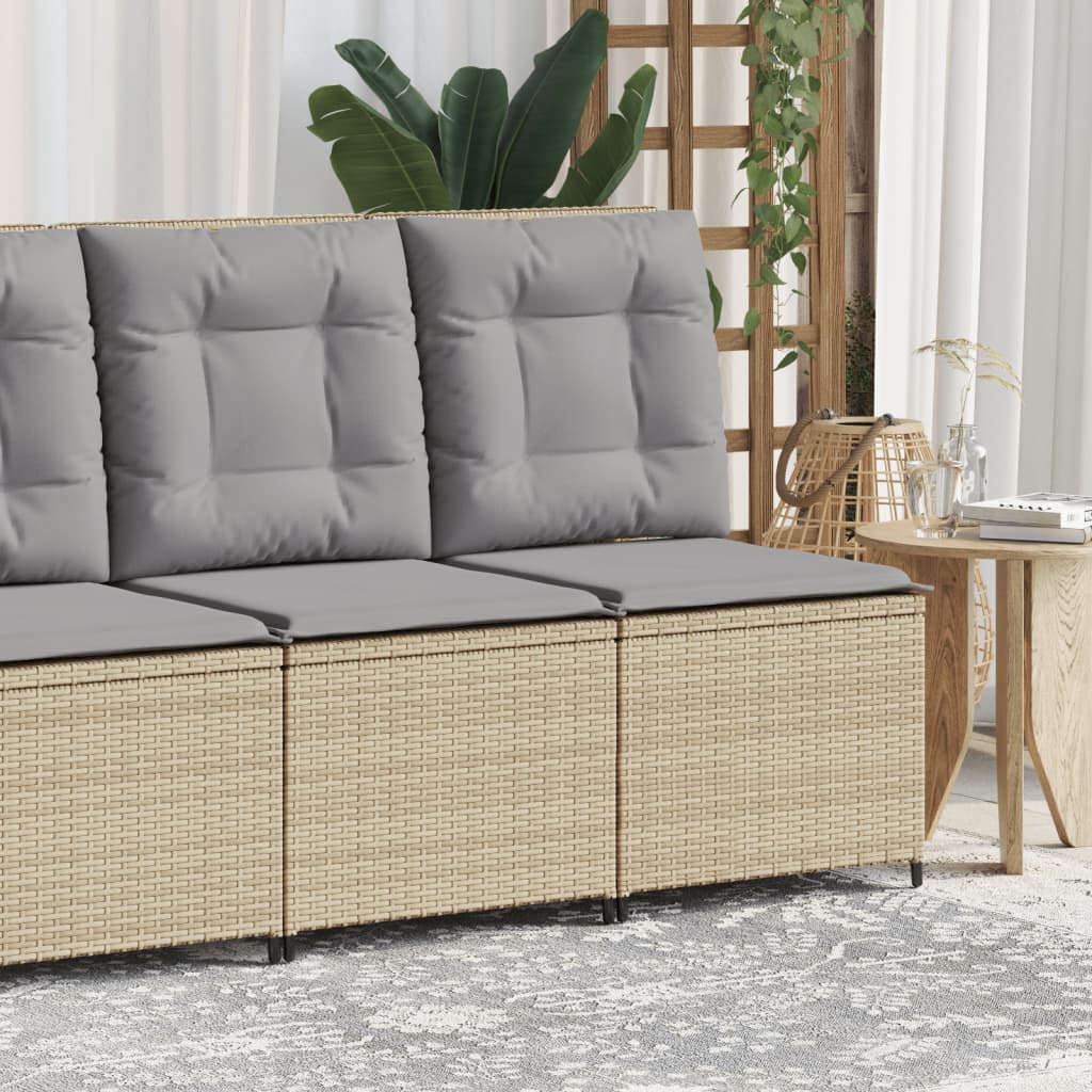 vidaXL Divano Reclinabile da Giardino con Cuscini Beige in Polyrattan