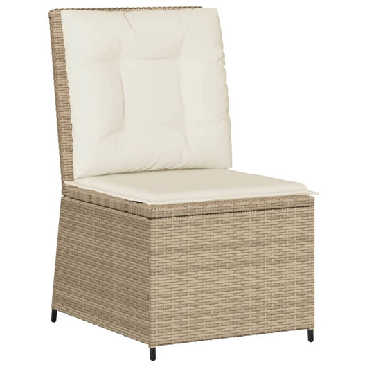 Divano Reclinabile da Giardino con Cuscini-Sofa da Giardino-Divano da esterno Beige in Polyrattan 527655