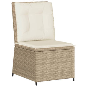 vidaXL Divano Reclinabile da Giardino con Cuscini Beige in Polyrattan
