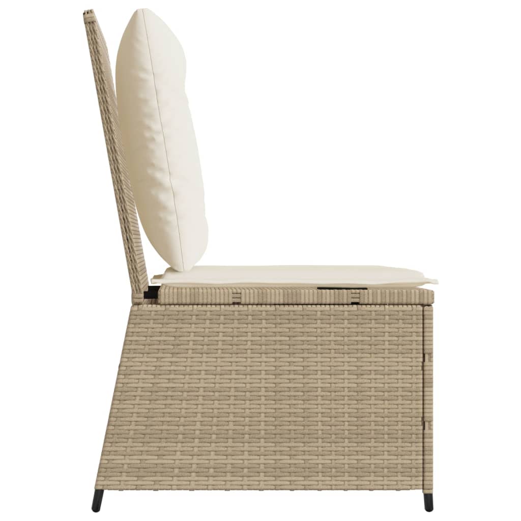 vidaXL Divano Reclinabile da Giardino con Cuscini Beige in Polyrattan