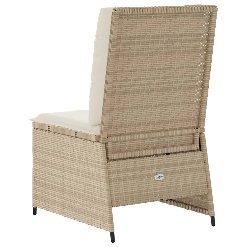 vidaXL Divano Reclinabile da Giardino con Cuscini Beige in Polyrattan