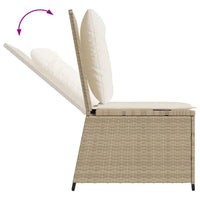 Divano Reclinabile da Giardino con Cuscini-Sofa da Giardino-Divano da esterno Beige in Polyrattan 527655