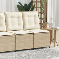 vidaXL Divano Reclinabile da Giardino con Cuscini Beige in Polyrattan