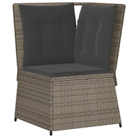 Divano Angolare da Giardino con Cuscini Grigio in Polyrattan 368984