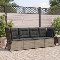 Divano Angolare da Giardino con Cuscini Grigio in Polyrattan 368984