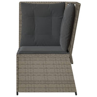 Divano Angolare da Giardino con Cuscini Grigio in Polyrattan 368984