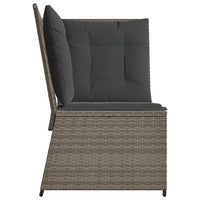 Divano Angolare da Giardino con Cuscini Grigio in Polyrattan 368984