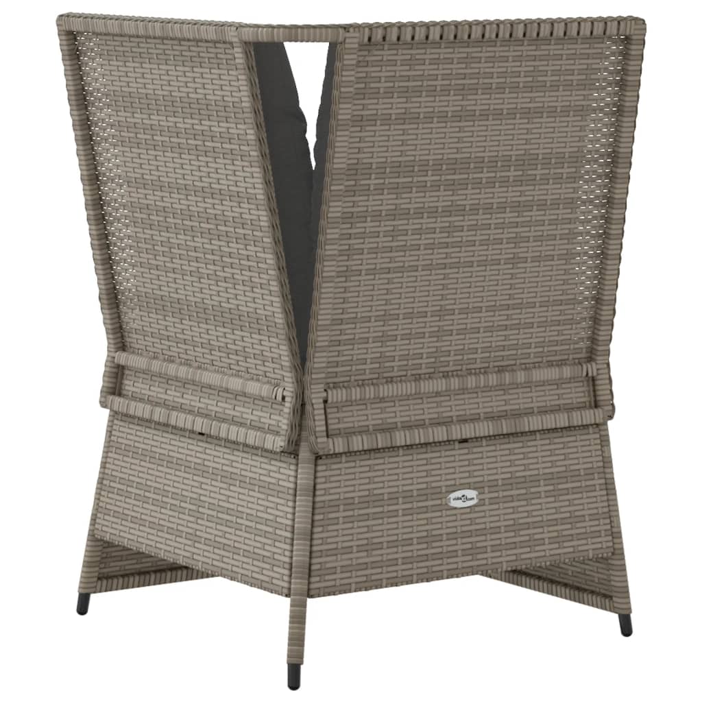 Divano Angolare da Giardino con Cuscini Grigio in Polyrattan 368984