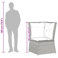 vidaXL Divano Angolare da Giardino con Cuscini Grigio in Polyrattan