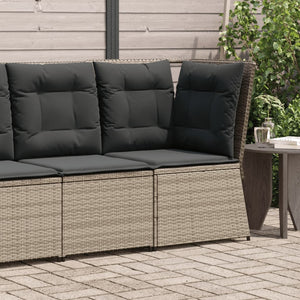 vidaXL Divano Angolare da Giardino con Cuscini Grigio in Polyrattan