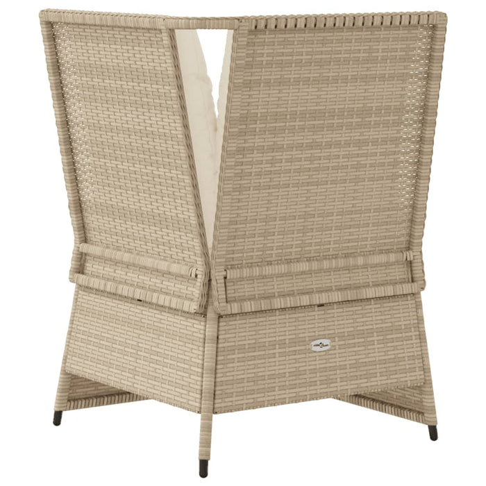 vidaXL Divano Angolare da Giardino con Cuscini Beige in Polyrattan