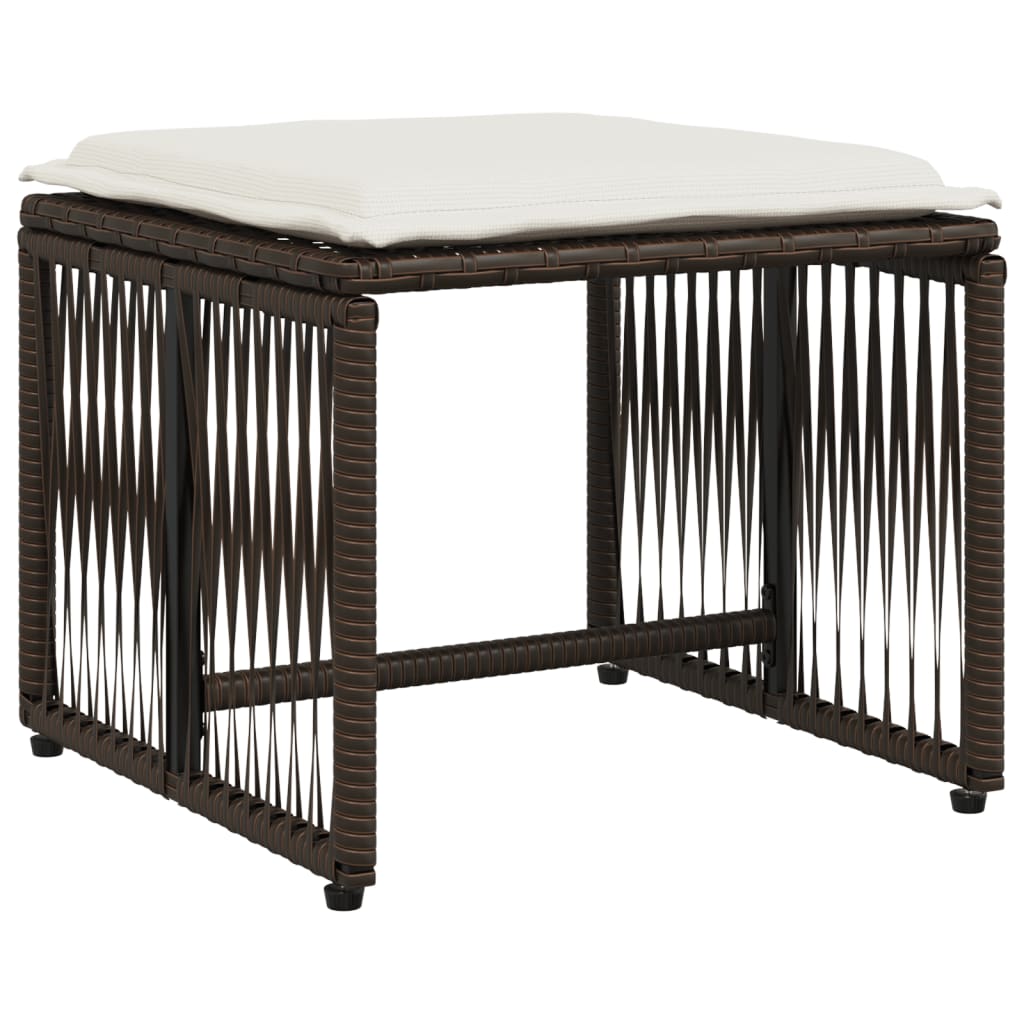 Set da Pranzo da Giardino 7pz con Cuscini in Polyrattan Marrone 369010