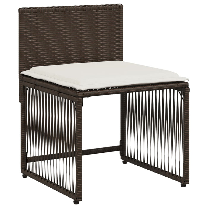 Set da Pranzo da Giardino 7pz con Cuscini in Polyrattan Marrone 369010