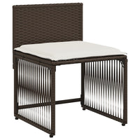 Set da Pranzo da Giardino 7pz con Cuscini in Polyrattan Marrone 369010