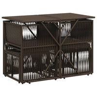 Set da Pranzo da Giardino 7pz con Cuscini in Polyrattan Marrone 369010