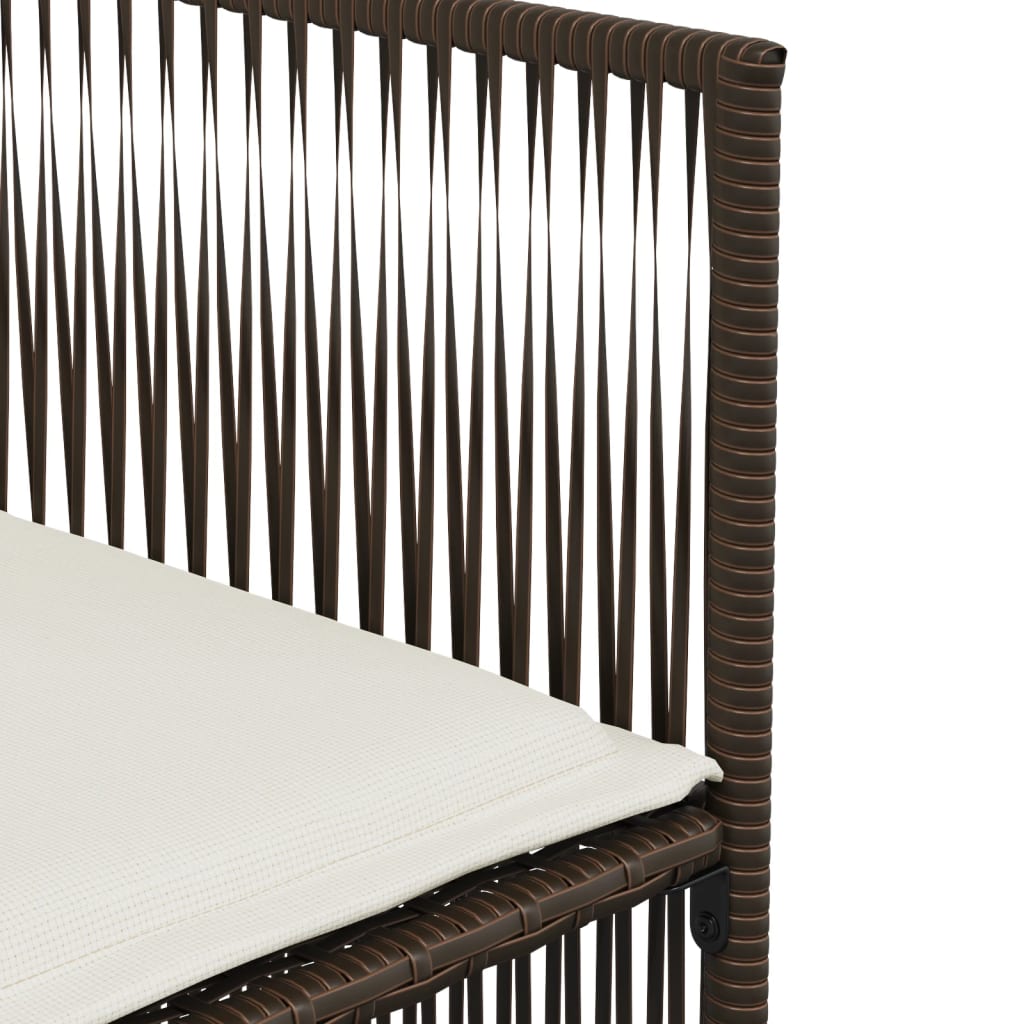 Set da Pranzo da Giardino 7pz con Cuscini in Polyrattan Marrone 369010