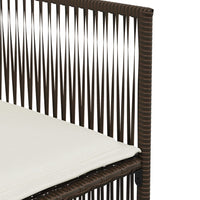 Set da Pranzo da Giardino 7pz con Cuscini in Polyrattan Marrone 369010