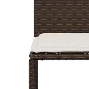 Set da Pranzo da Giardino 7pz con Cuscini in Polyrattan Marrone 369010