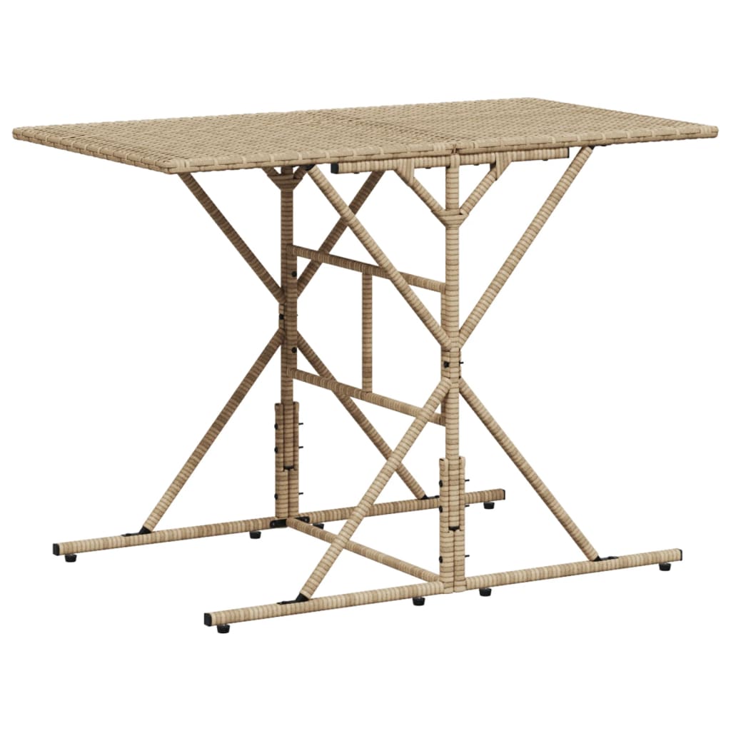 Set da Pranzo da Giardino 7 pz con Cuscini Beige in Polyrattan 369012