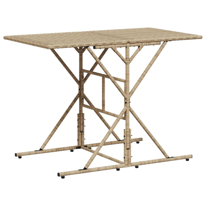 Set da Pranzo da Giardino 7 pz con Cuscini Beige in Polyrattan 369012