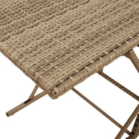 Set da Pranzo da Giardino 7 pz con Cuscini Beige in Polyrattan 369012