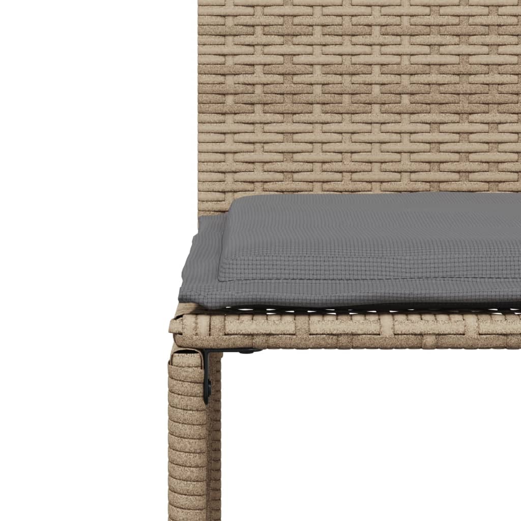 Set da Pranzo da Giardino 7 pz con Cuscini Beige in Polyrattan 369012