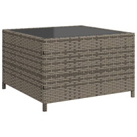 Divano da Giardino con Tavolo e Cuscini a L Grigio Polyrattan 369029
