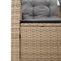 vidaXL Divano da Giardino con Tavolo e Cuscini a L Beige in Polyrattan