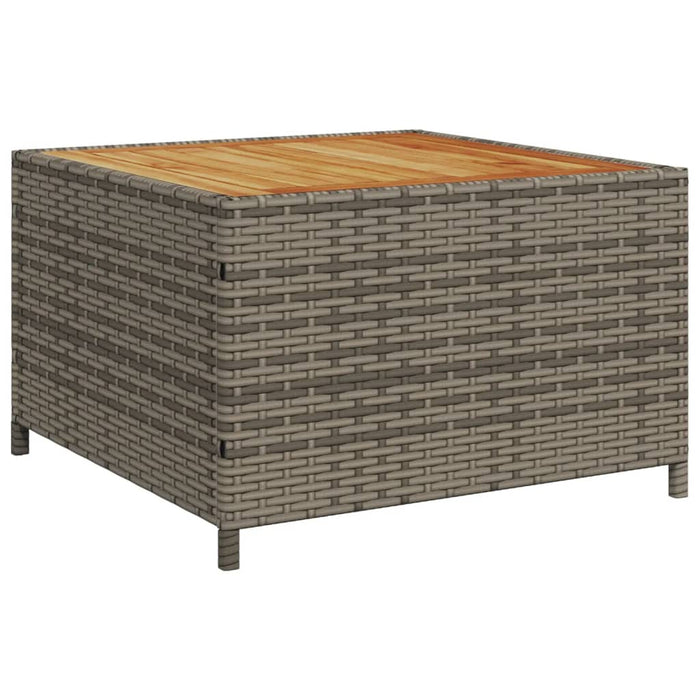 Divano da Giardino con Tavolo e Cuscini a L Grigio Polyrattan 369037