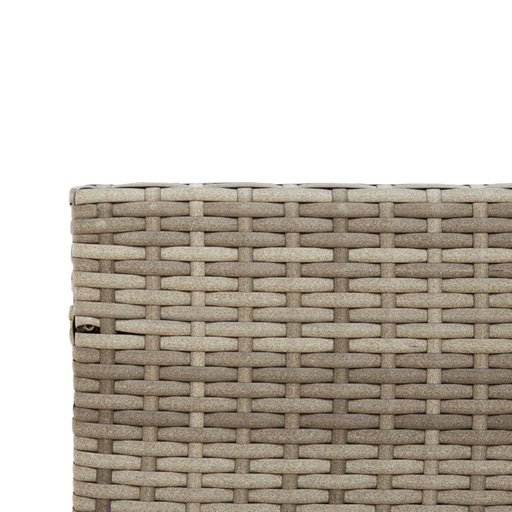Divano da Giardino con Tavolo e Cuscini a L Grigio Polyrattan 369049