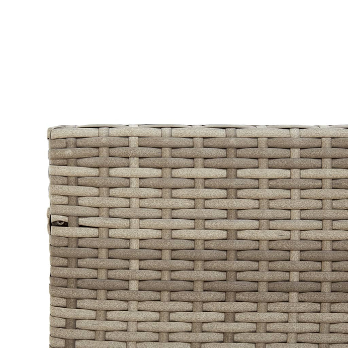 Divano da Giardino con Tavolo e Cuscini a L Grigio Polyrattan 369049