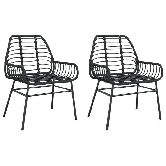 Sedie da Giardino Set 2 pz Polyrattan Nero 369091