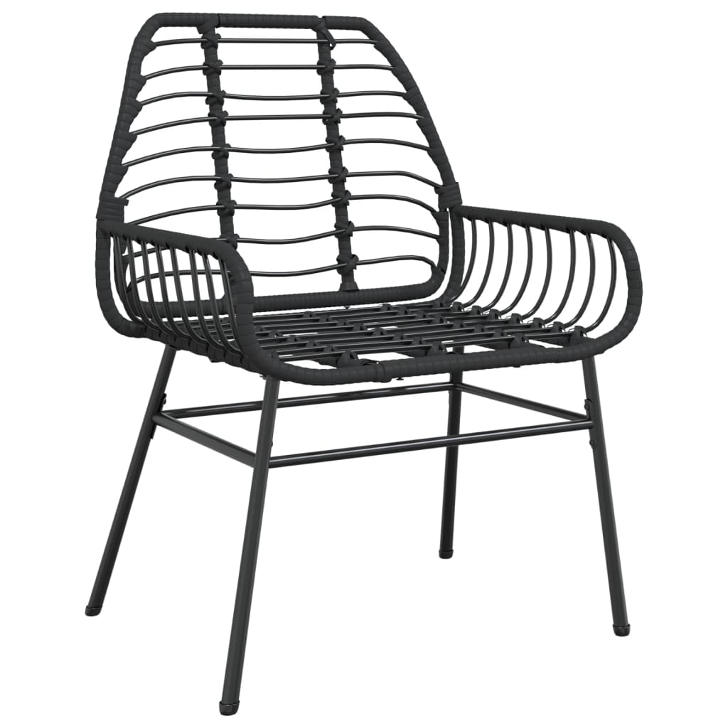 Sedie da Giardino Set 2 pz Polyrattan Nero 369091