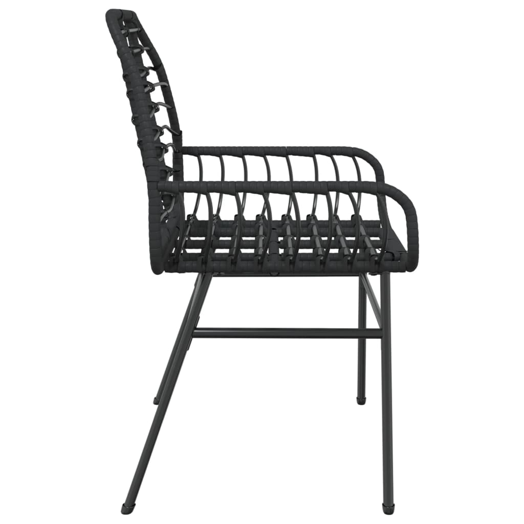 Sedie da Giardino Set 2 pz Polyrattan Nero 369091