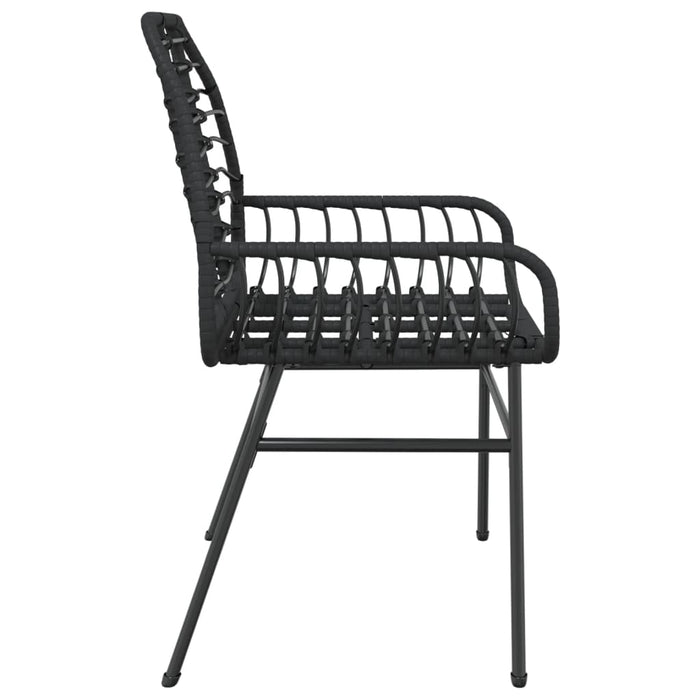Sedie da Giardino Set 2 pz Polyrattan Nero 369091