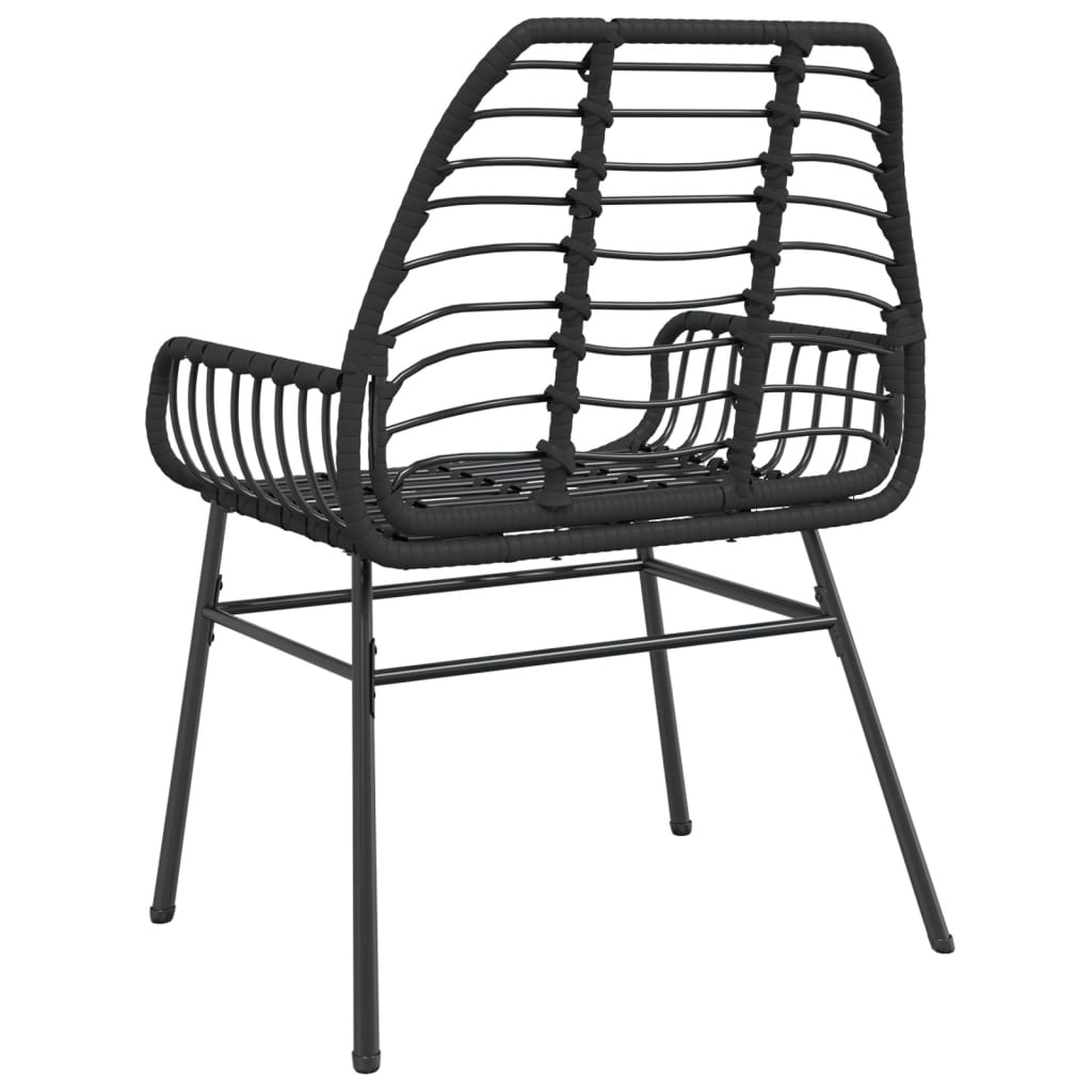 Sedie da Giardino Set 2 pz Polyrattan Nero 369091
