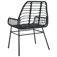 Sedie da Giardino Set 2 pz Polyrattan Nero 369091
