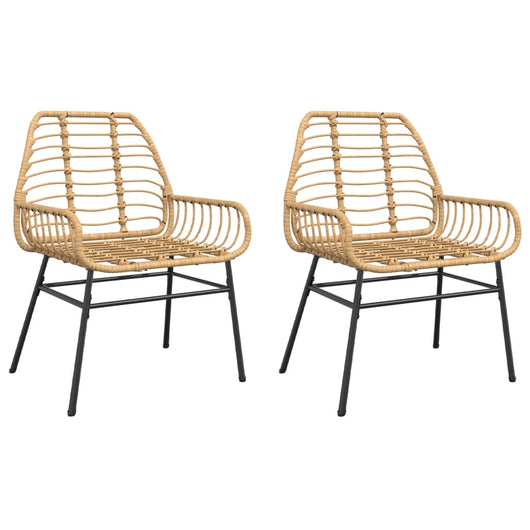 Sedie da Giardino 2 pz Marroni in Polyrattan 369092