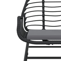 Sedie da Giardino con Cuscini 2 pz Nere in Polyrattan 369093