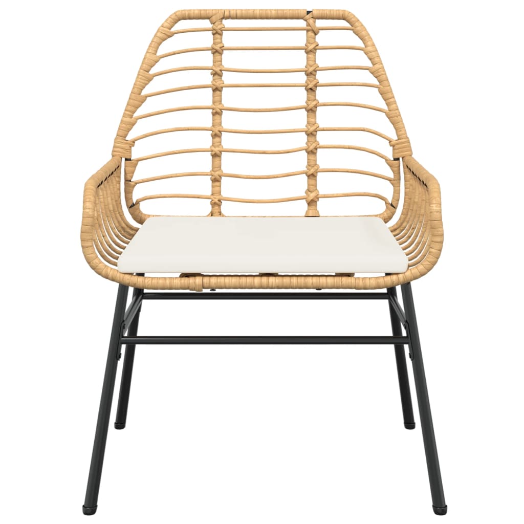 Sedie da Giardino 2pz con Cuscini Marrone in Polyrattan 369094