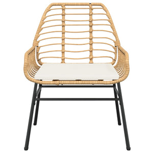 Sedie da Giardino 2pz con Cuscini Marrone in Polyrattan