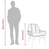 Sedie da Giardino 2pz con Cuscini Marrone in Polyrattan