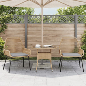 Sedie da Giardino 2pz con Cuscini Marrone in Polyrattan 369096