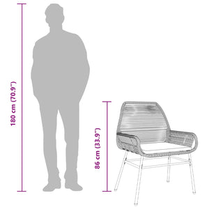 Sedie da Giardino 2pz con Cuscini Marrone in Polyrattan 369096